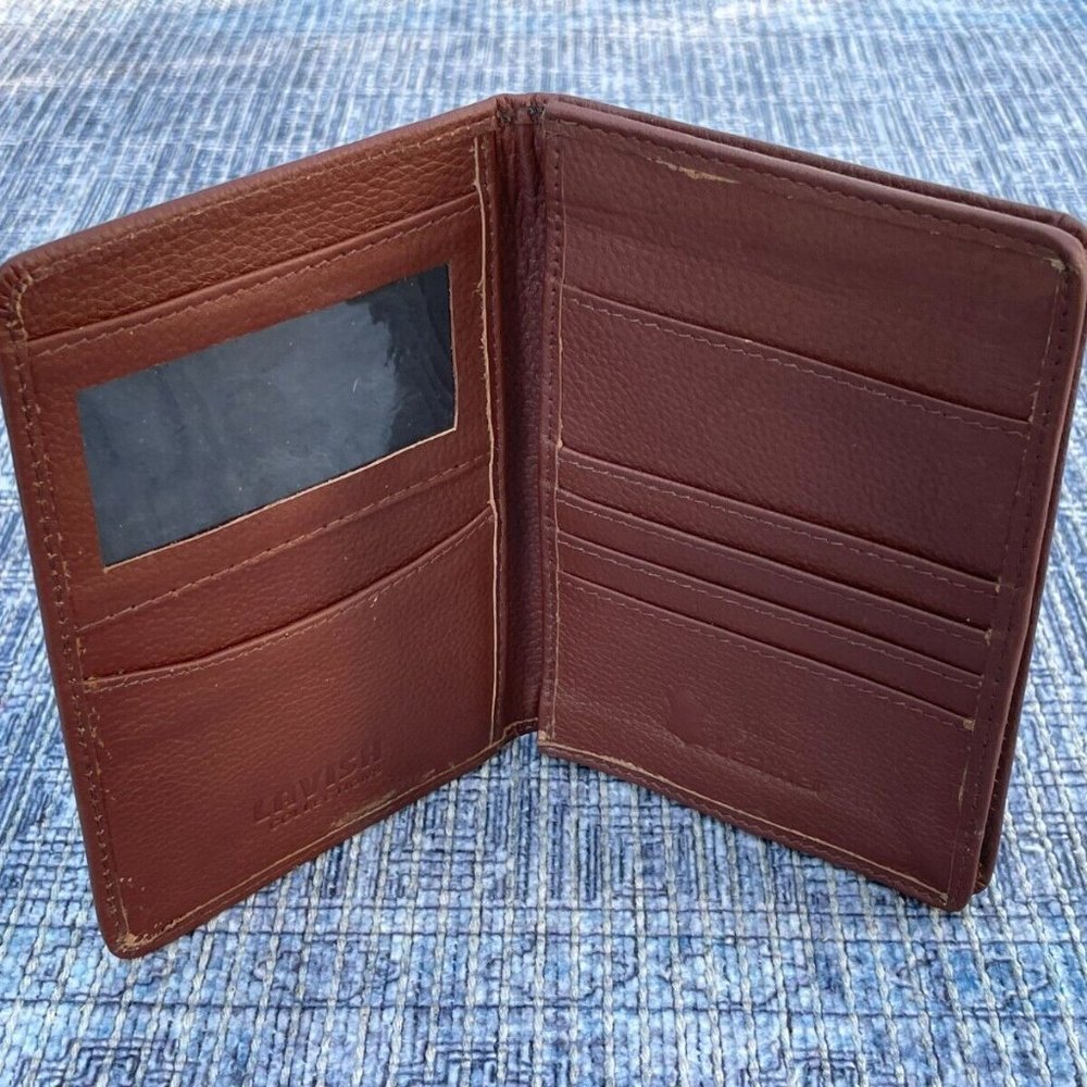 Leather Passport Holder Wallet Handmade Brown Card Holder Clutch Purse - Picture 4 of 12